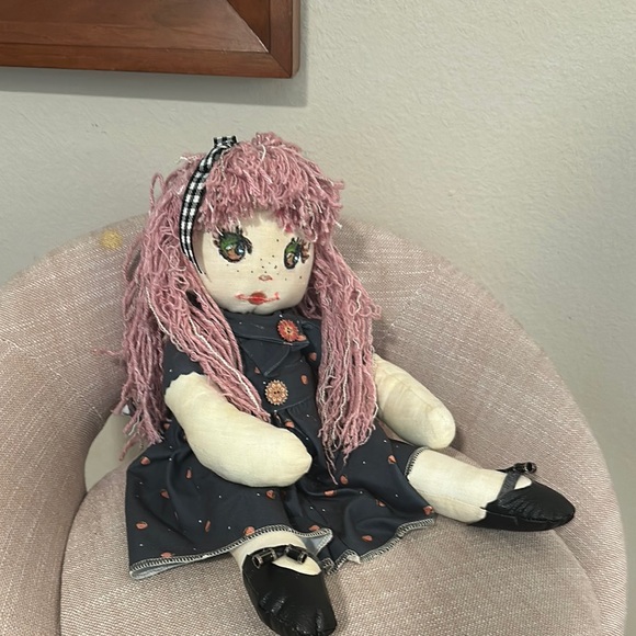 Charming Pink-Haired Rag Doll - Picture 6 of 6